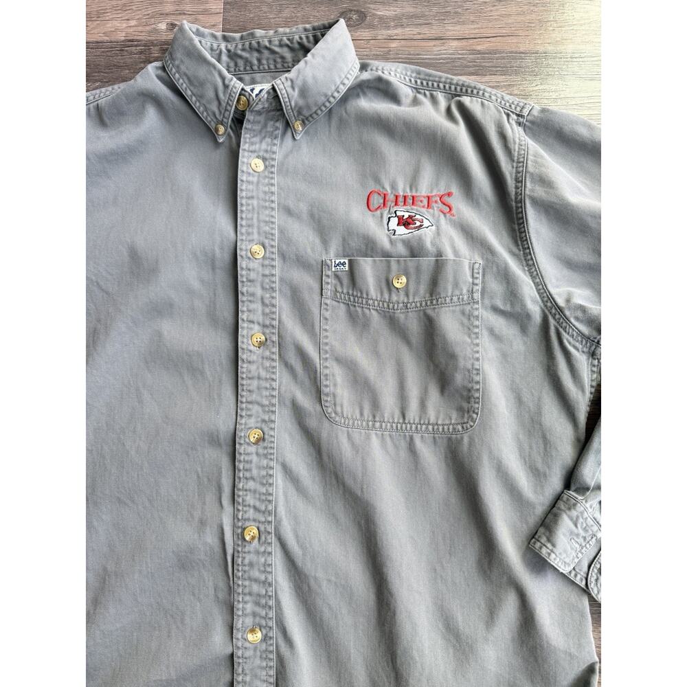 Lee Sport Kansas City Chiefs Vintage Button Down Men’s Large 100% Cotton